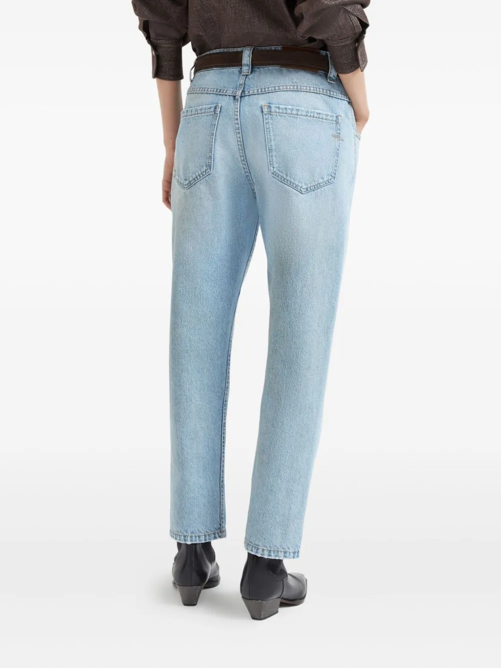 Logo Patch Straight Leg Jeans