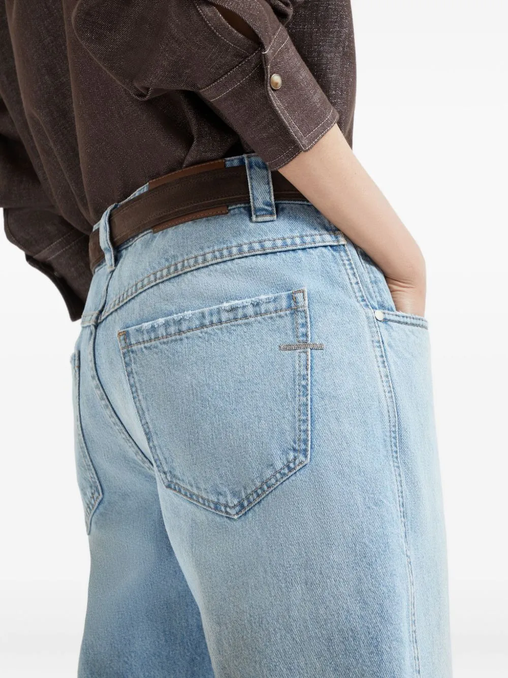 Logo Patch Straight Leg Jeans