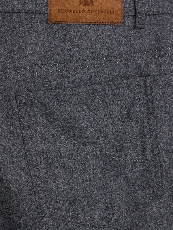 Button-Fastening Trousers