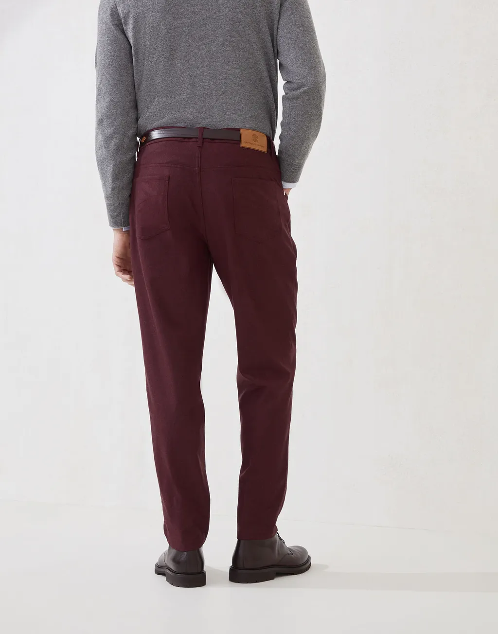 Five-Pocket Virgin Wool Flannel Trousers