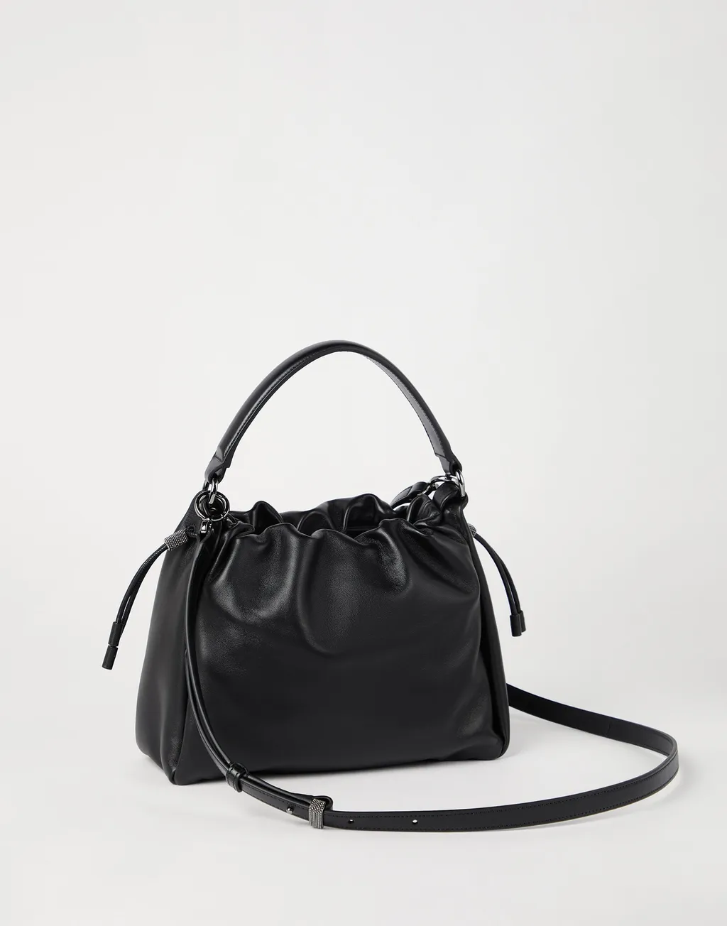 Small Mellow Leather Cross Bucket Bag