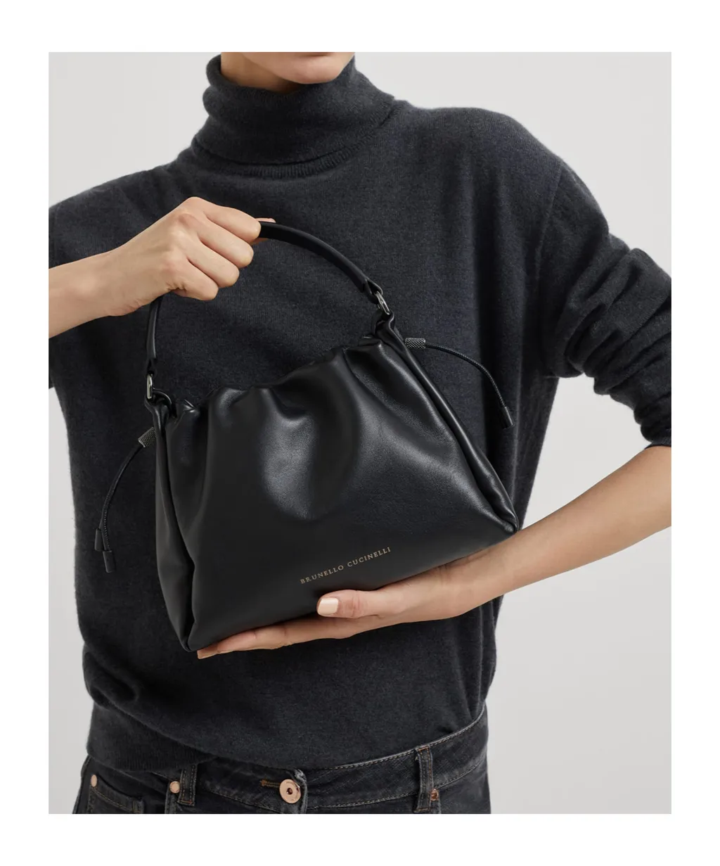 Small Mellow Leather Cross Bucket Bag