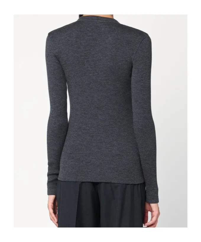 Ribbed V-Neck Sweater