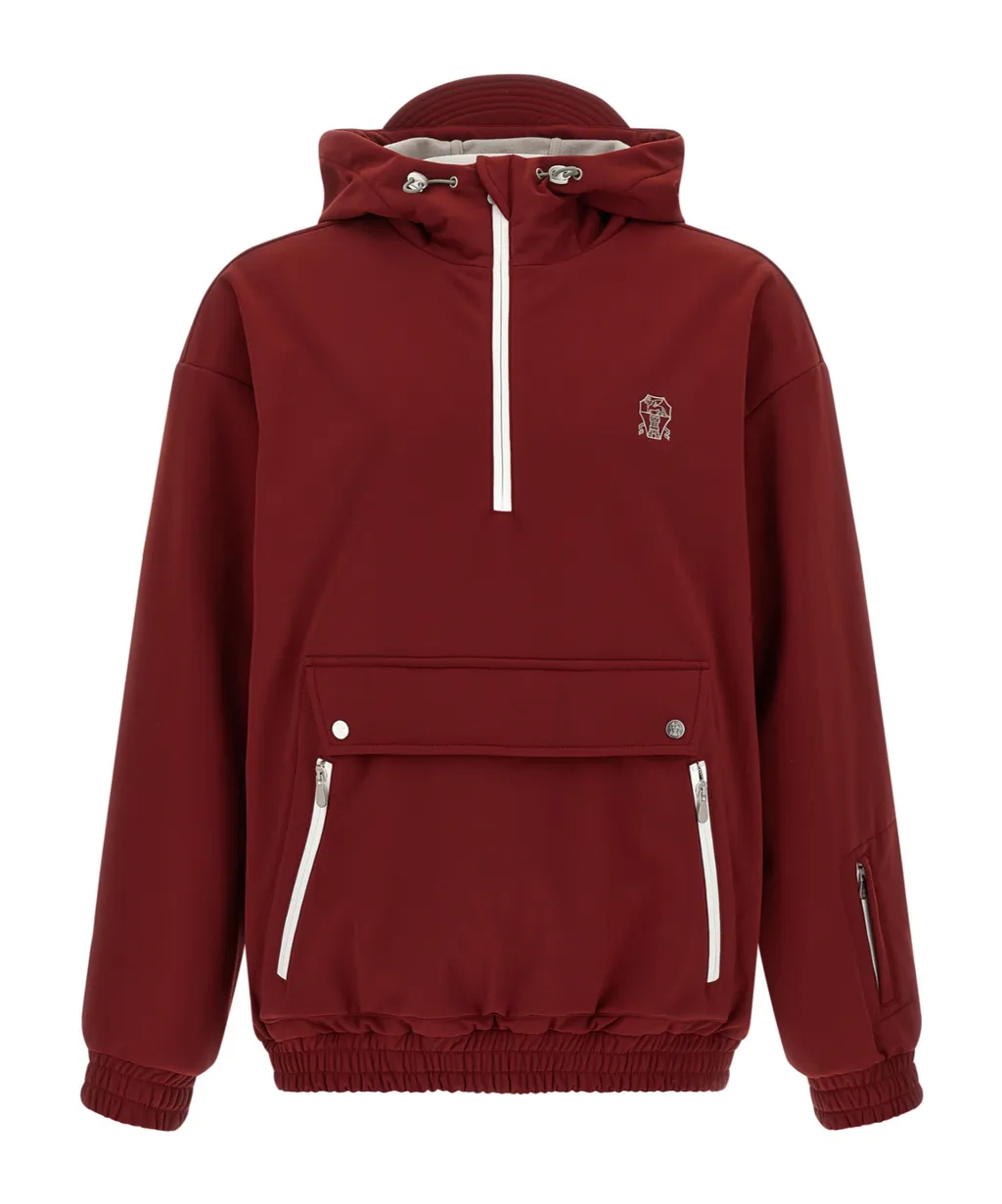 Logo-Embroidered Hooded Jacket