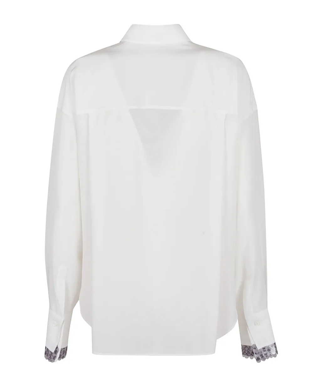 Sequin-Embellished Silk Shirt