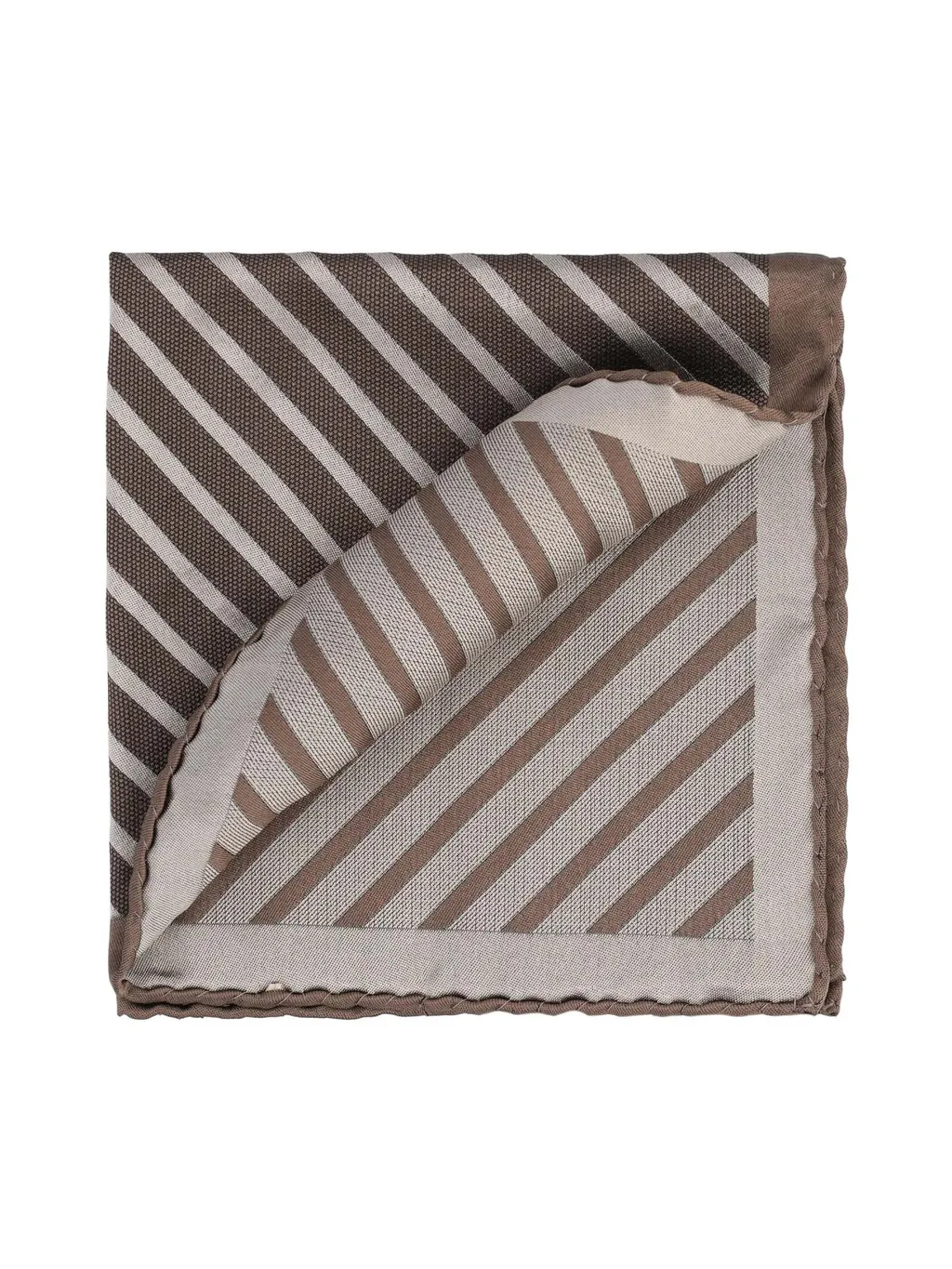 Striped Hand-Rolled Hem Pocket Square