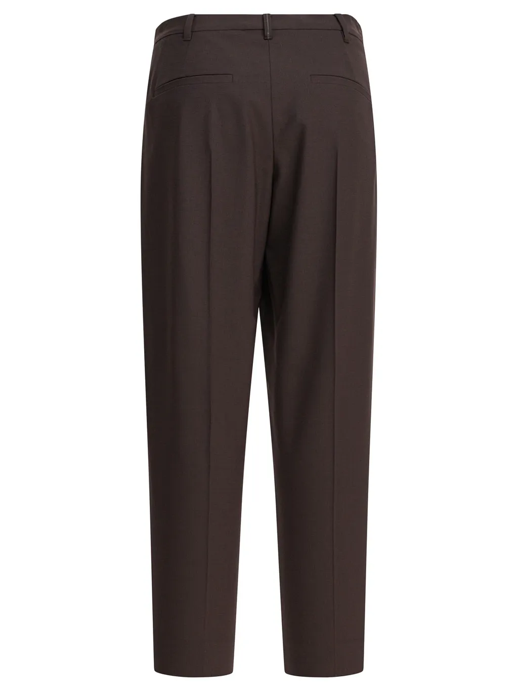 Pleated Wool Straight Trousers