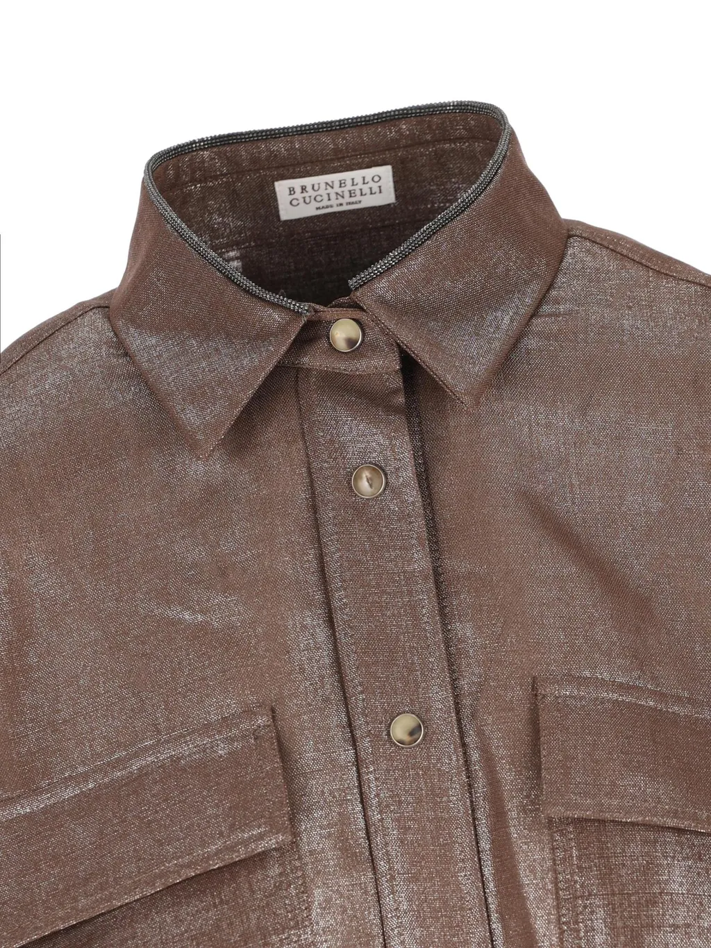 Metallic-Effect Button-Down Shirt
