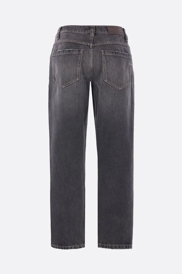 Logo Patch Straight Leg Jeans