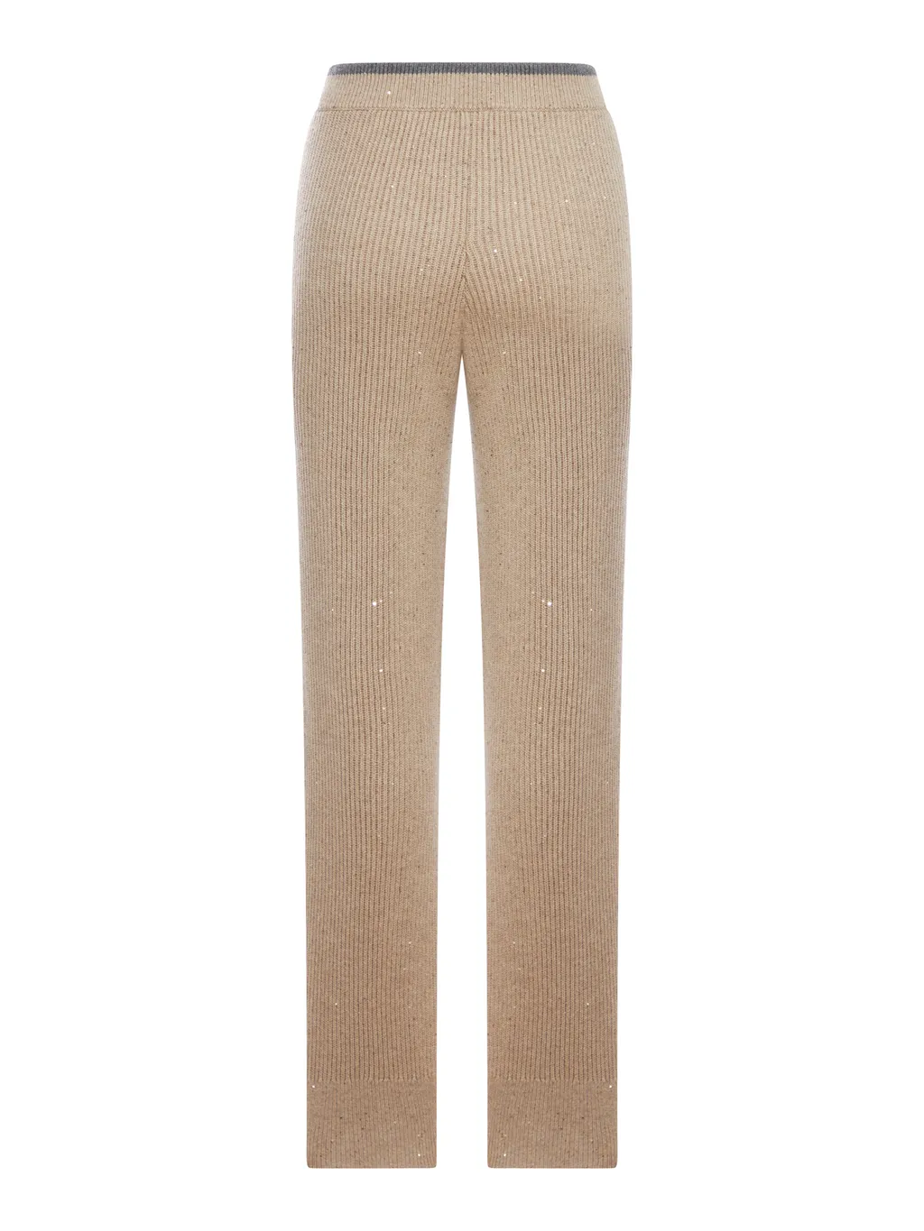 Ribbed-Knit Embellished Trousers