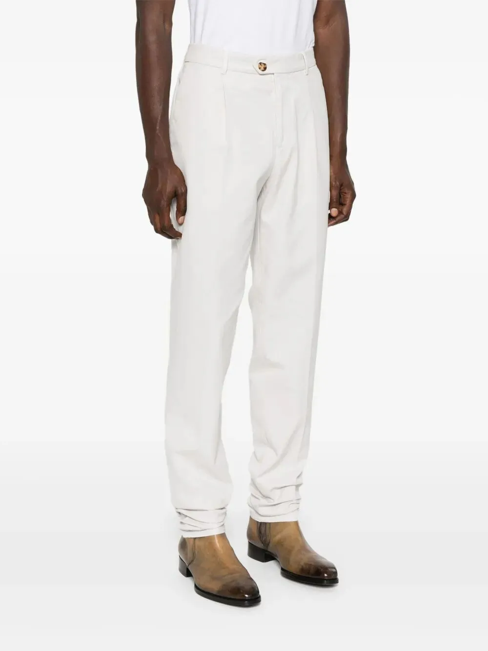 Cotton Straight-Leg Trousers