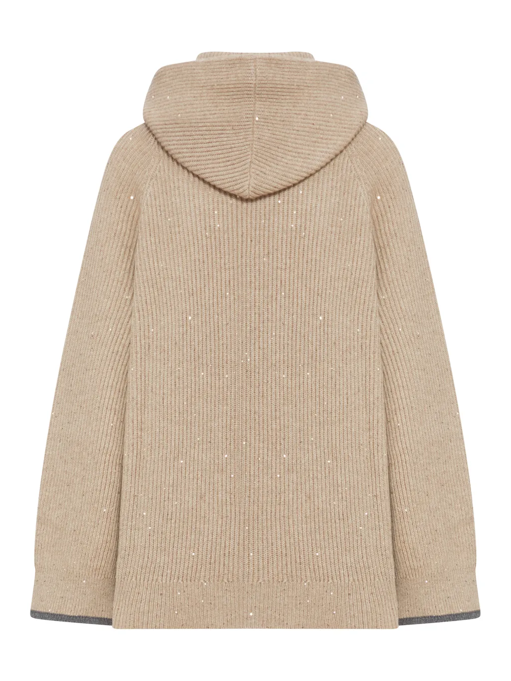Sequin-Embellished Hooded Cashmere Sweater