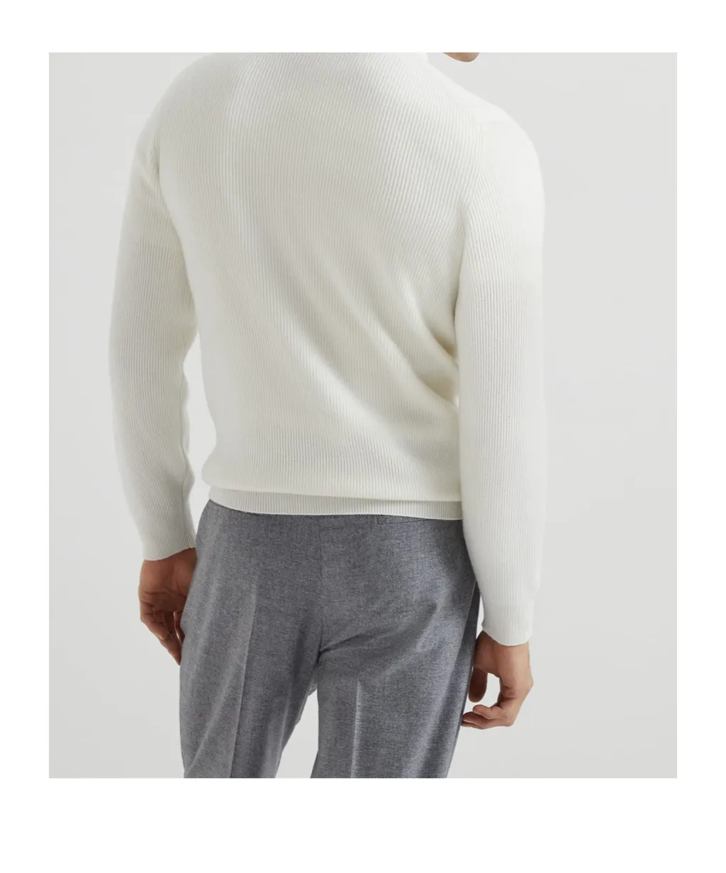 English Rib Knit Twill Spread Collar Polo Shirt