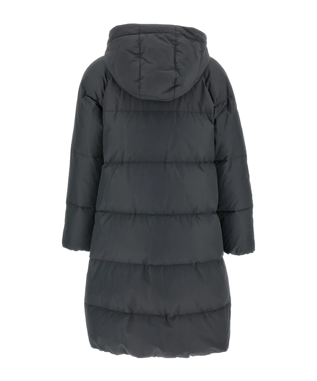 Quilted Design Hooded Down Coat