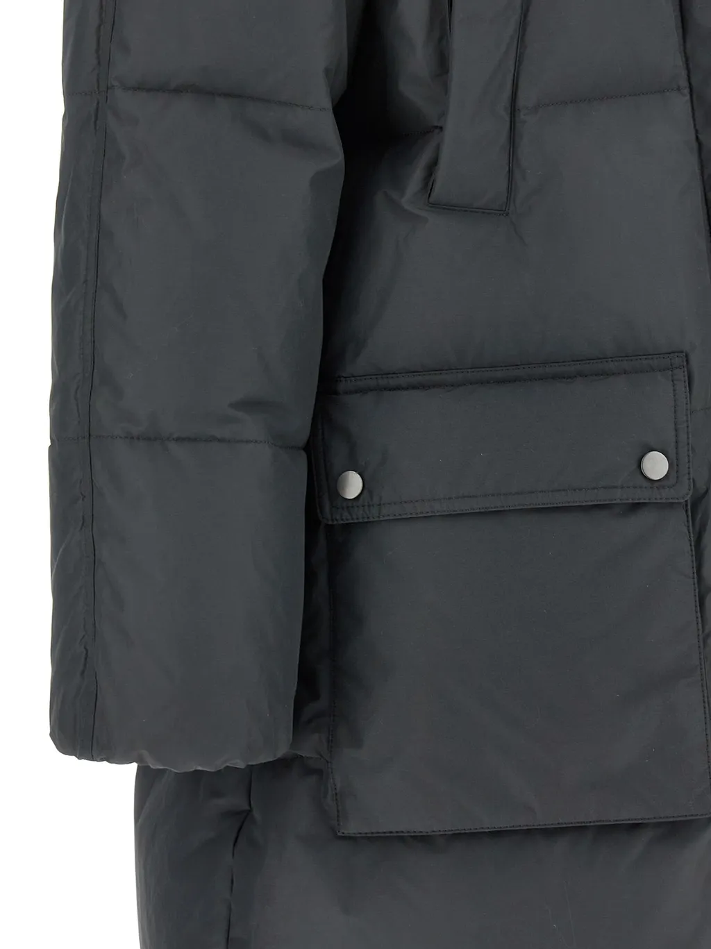 Quilted Design Hooded Down Coat