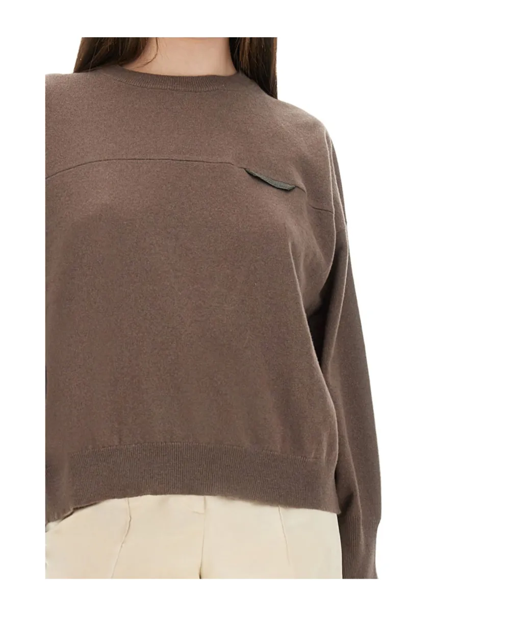 Monile Detailed Cropped Sweater