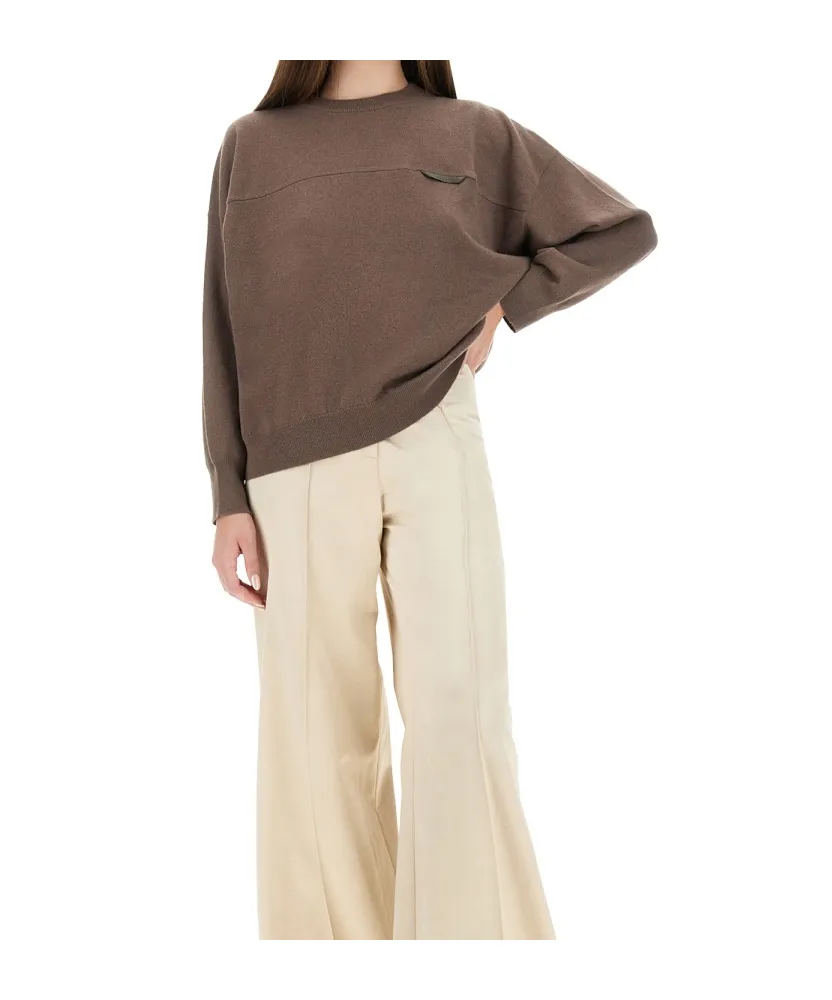 Monile Detailed Cropped Sweater