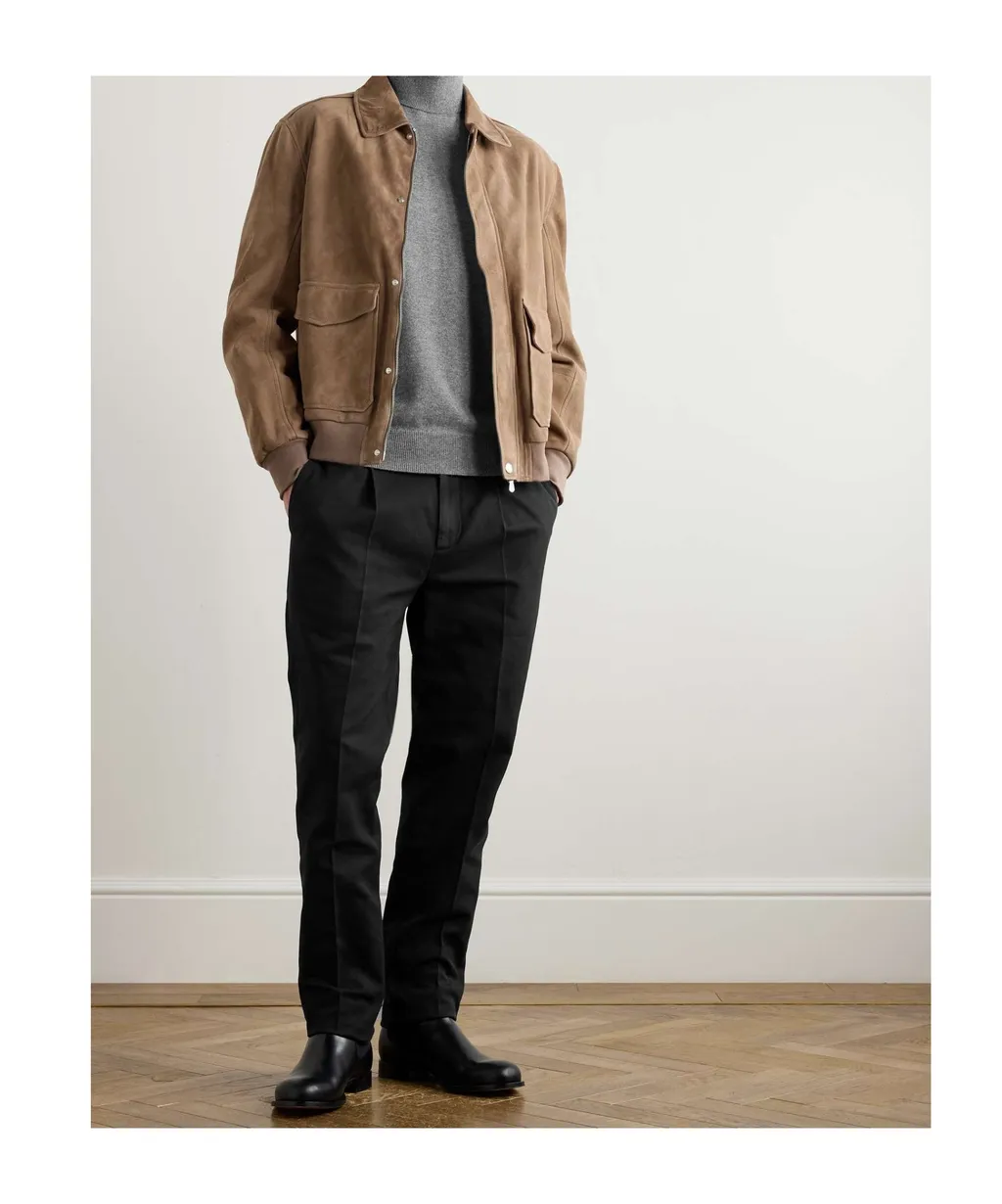 Cotton Straight-Leg Trousers