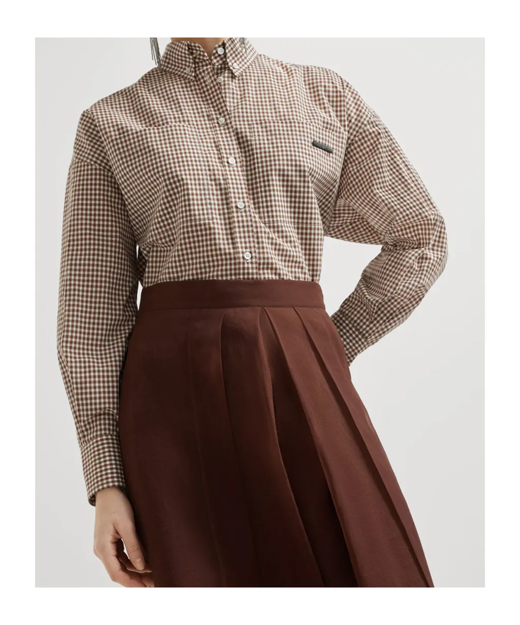 Crisp Silk Paneled Circle Skirt