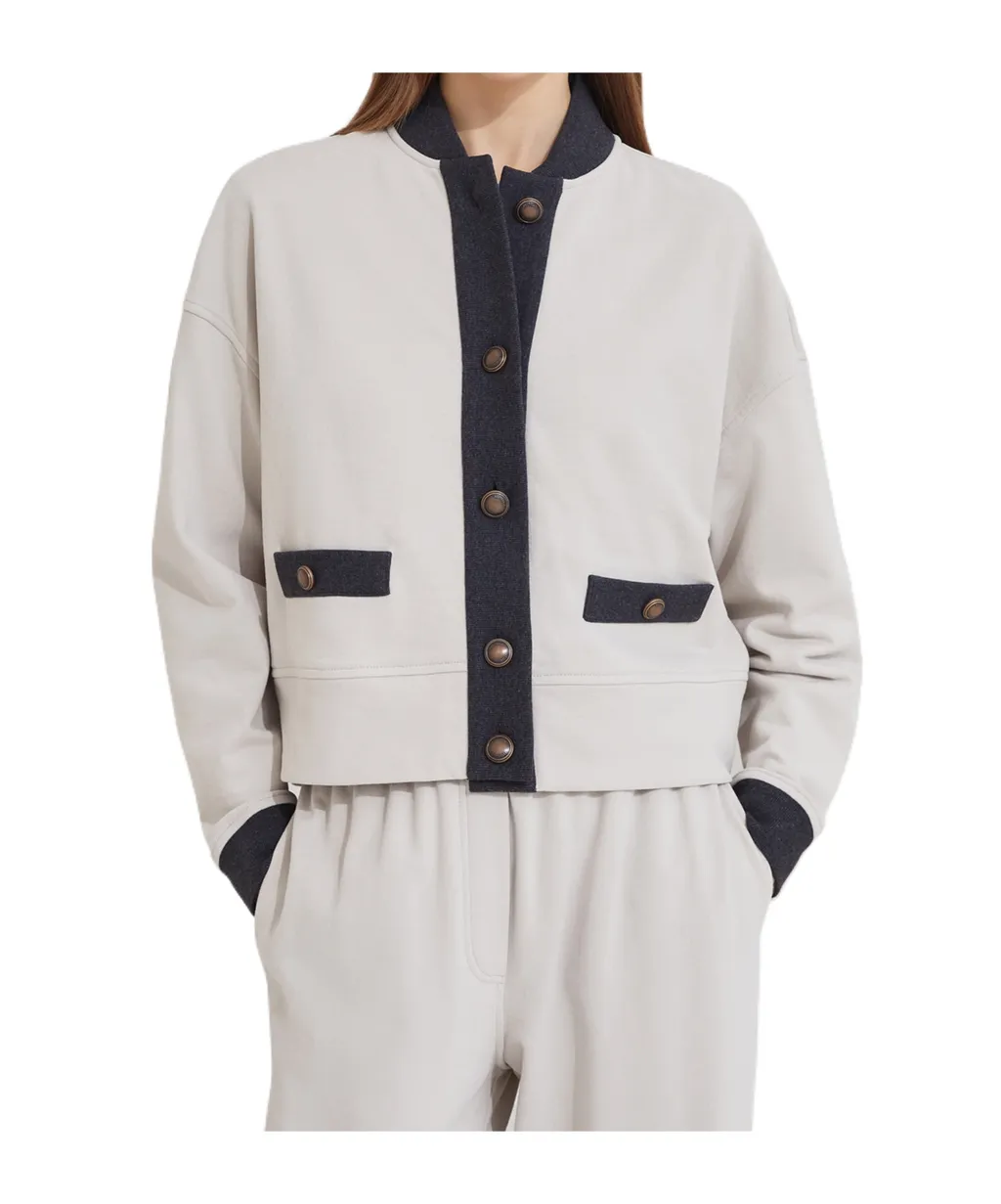 Button-Fastening Panelled Sweatshirt