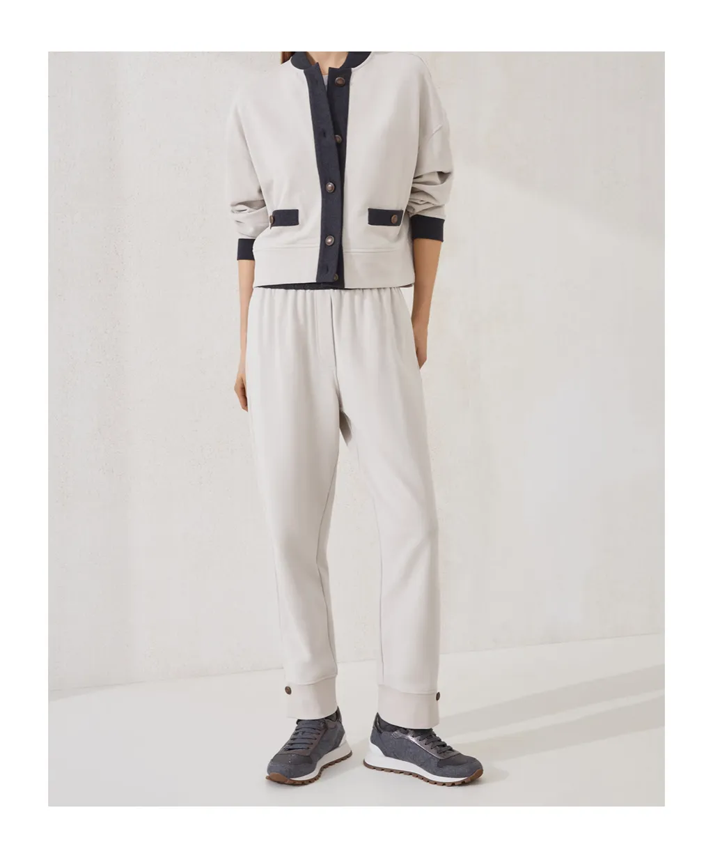 Button-Fastening Panelled Sweatshirt