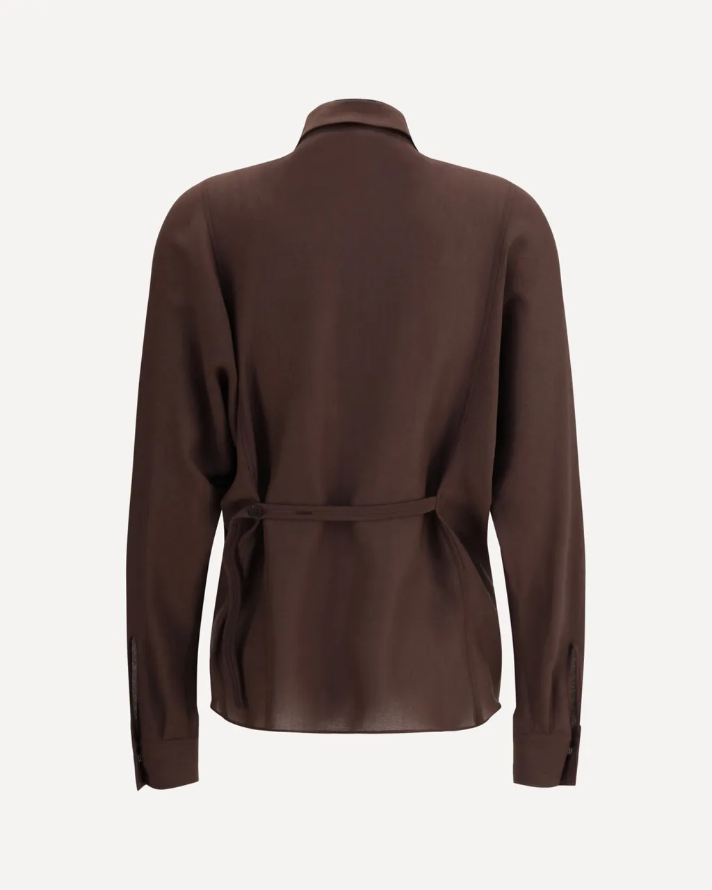 Long-Sleeved Straight-Hem Shirt