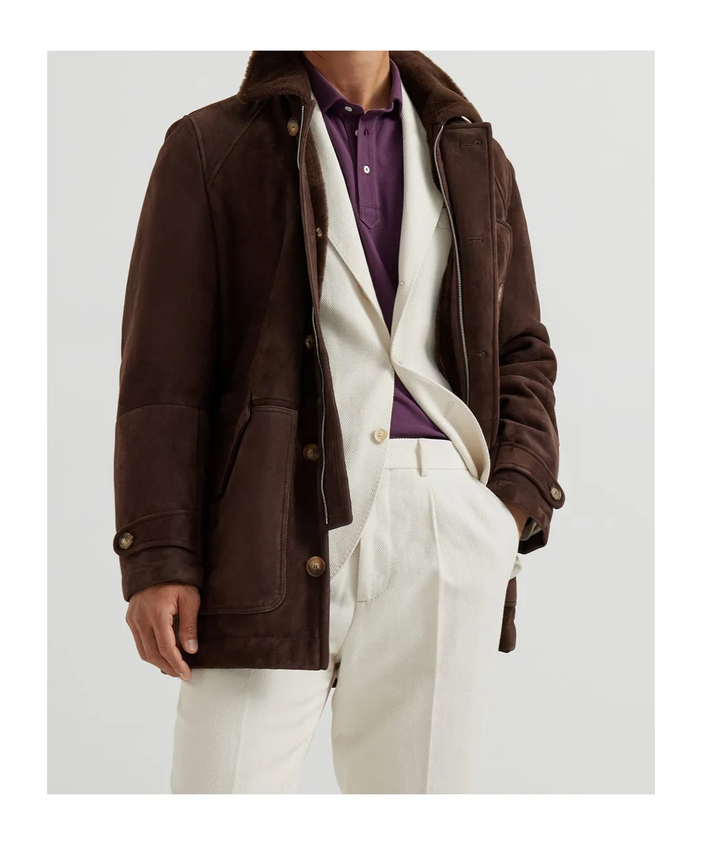 Shearling Single-Breasted Coat