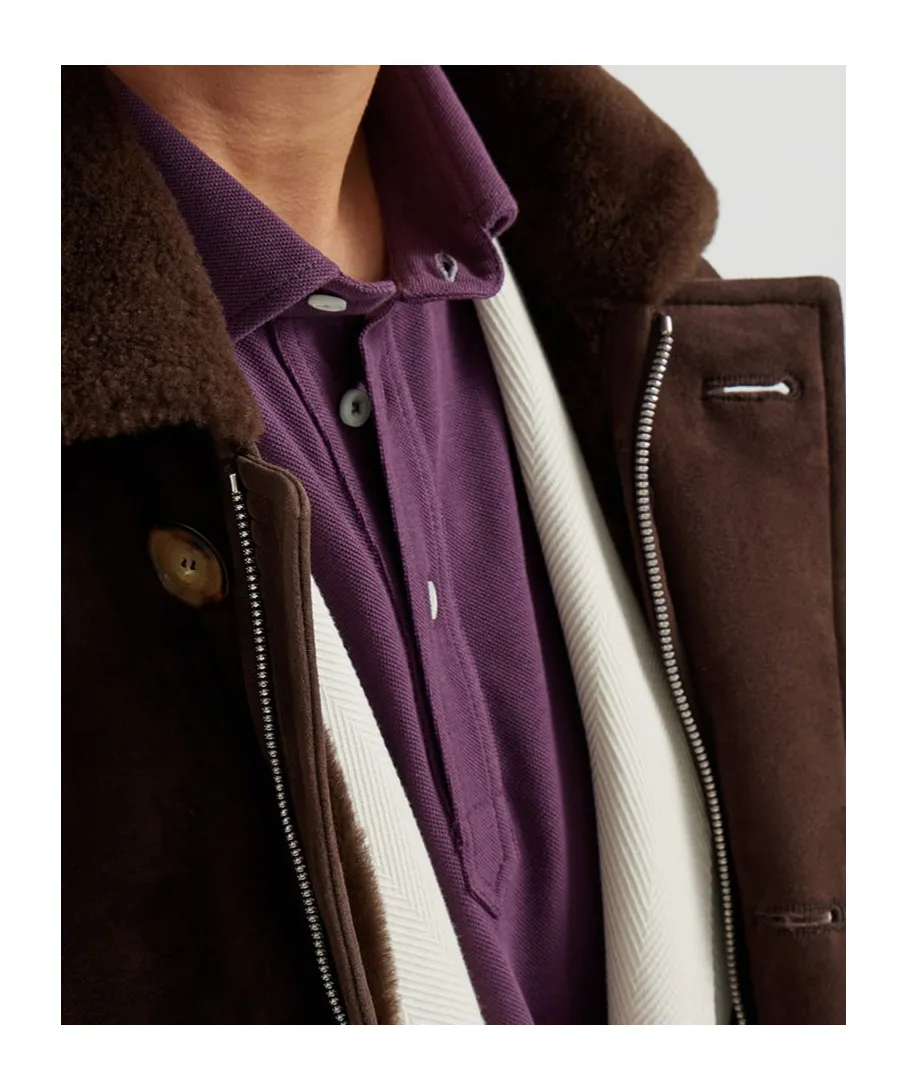 Shearling Single-Breasted Coat