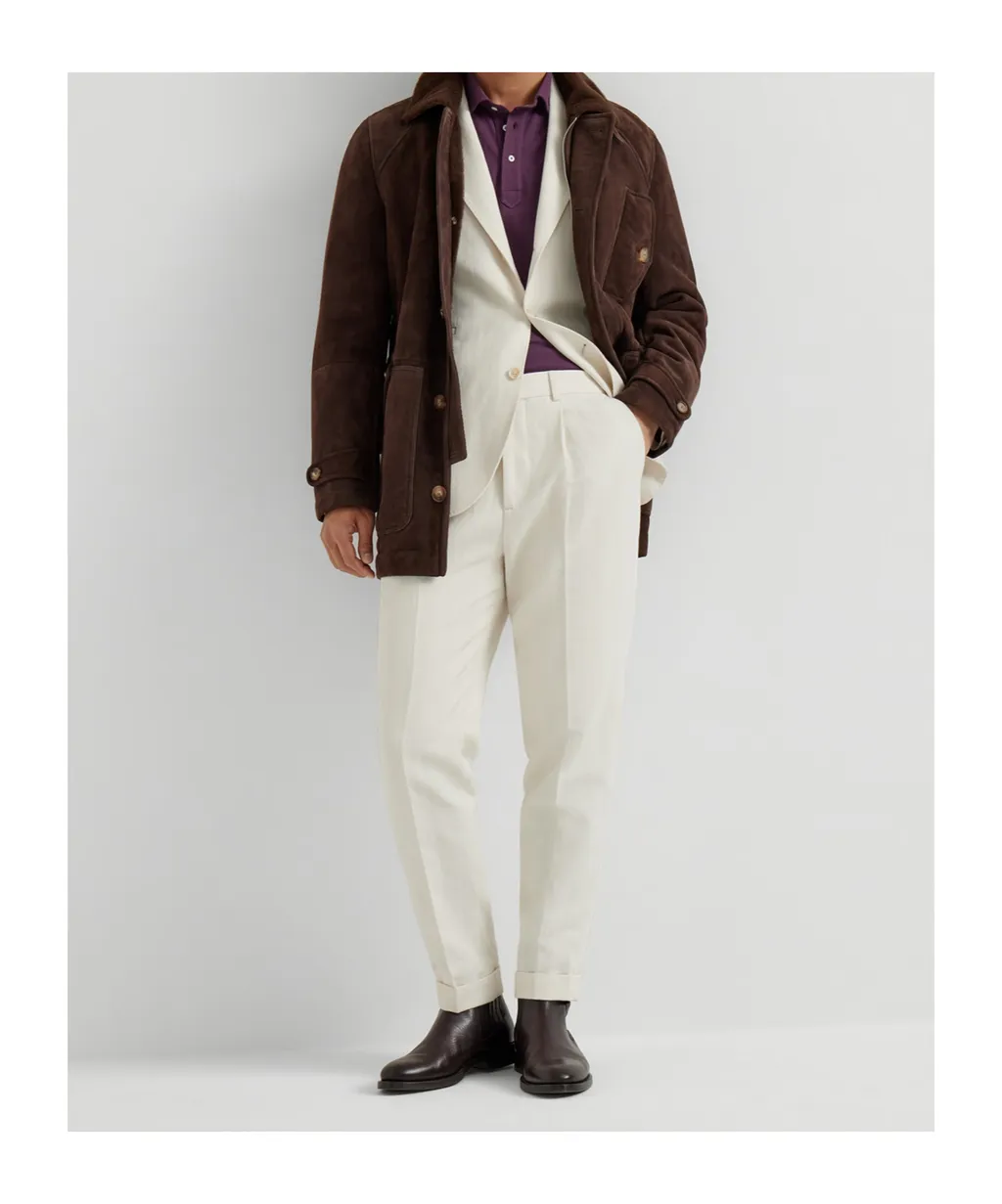 Shearling Single-Breasted Coat