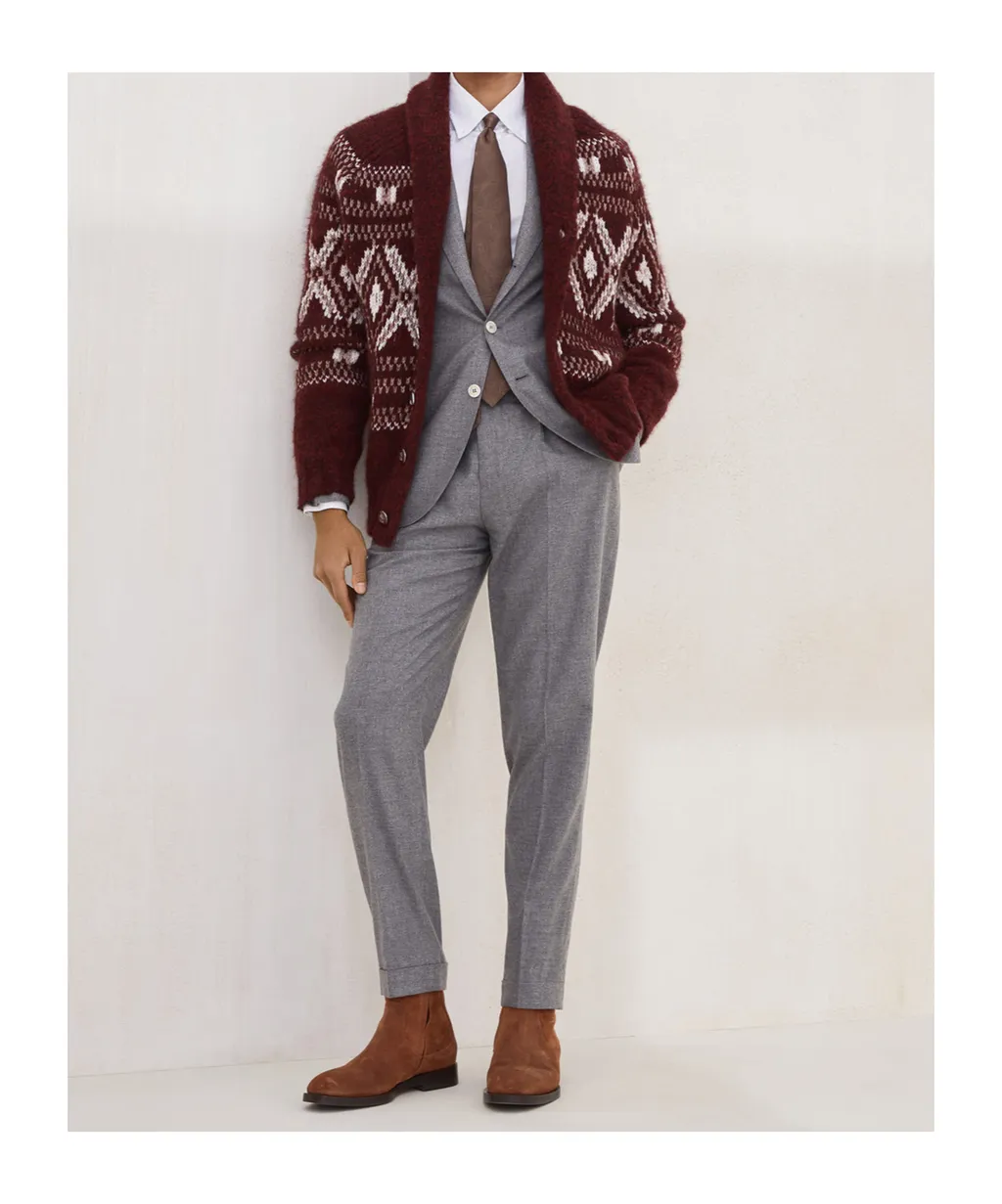 Geometric Jacquard Cardigan
