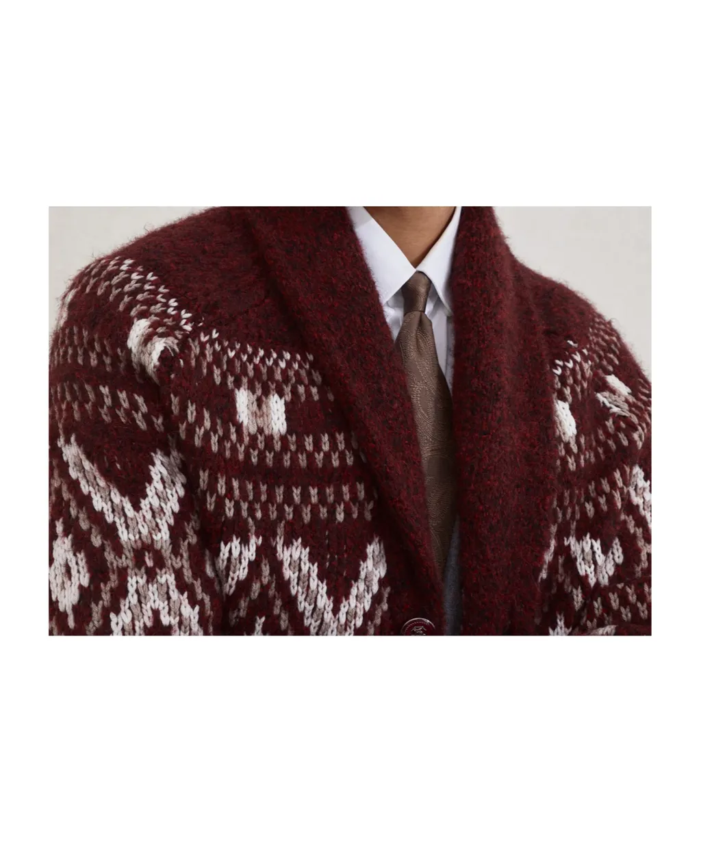Geometric Jacquard Cardigan
