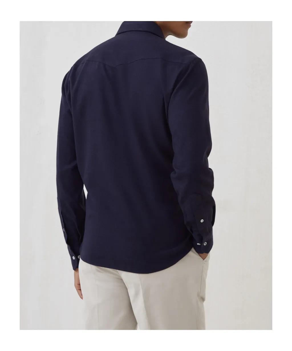 Stretch Cotton Chevron Flannel Easy Fit Western Shirt