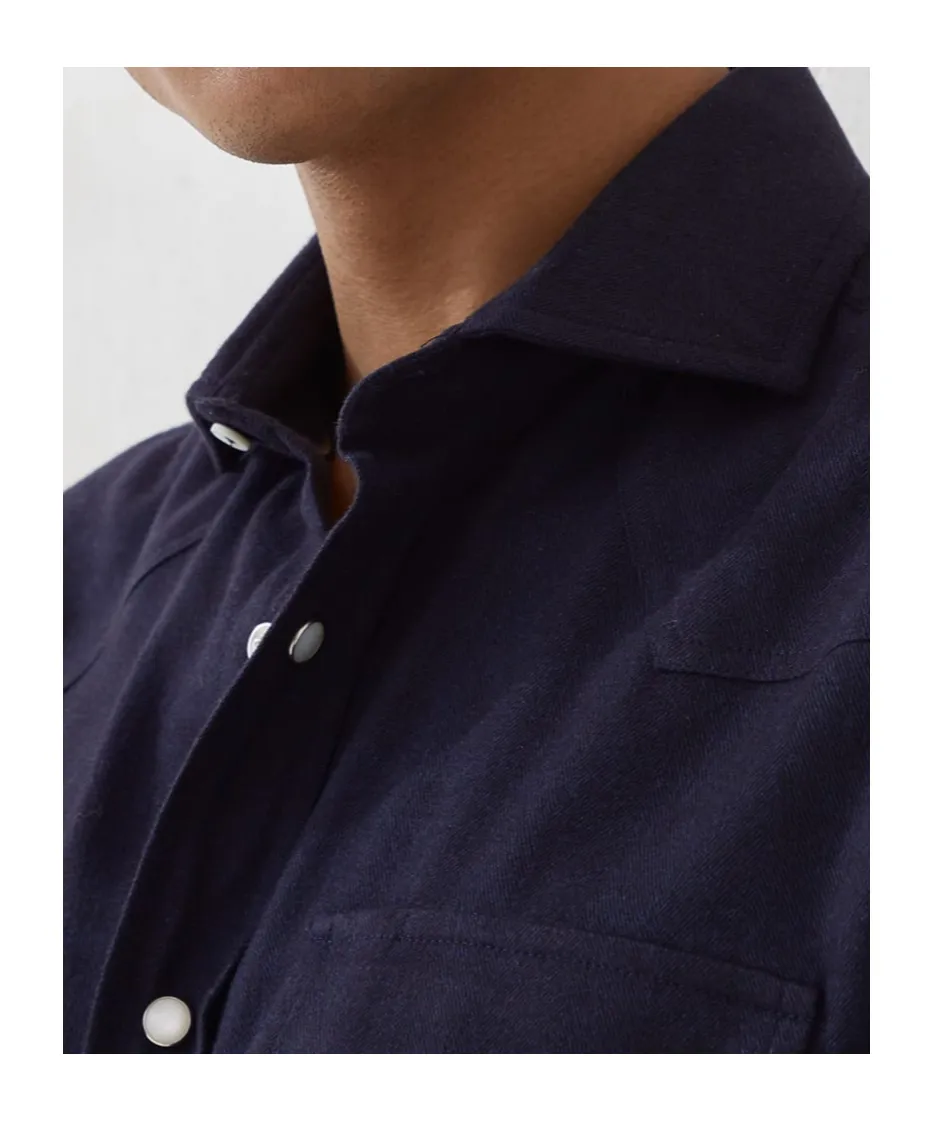 Stretch Cotton Chevron Flannel Easy Fit Western Shirt