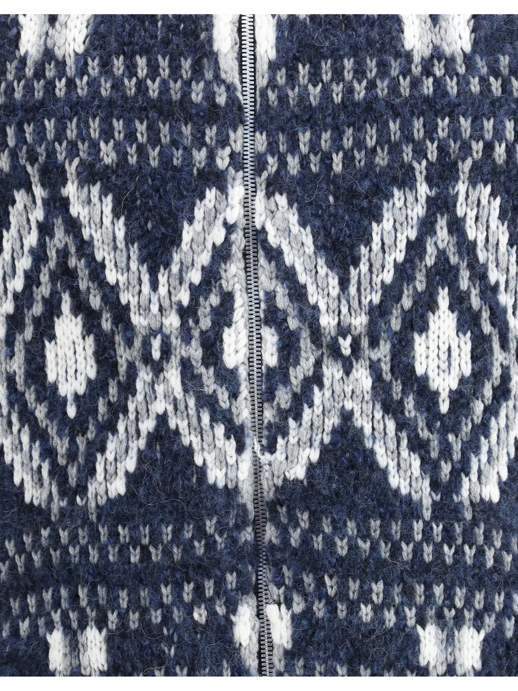 Jacquard Zip-Up Cardigan