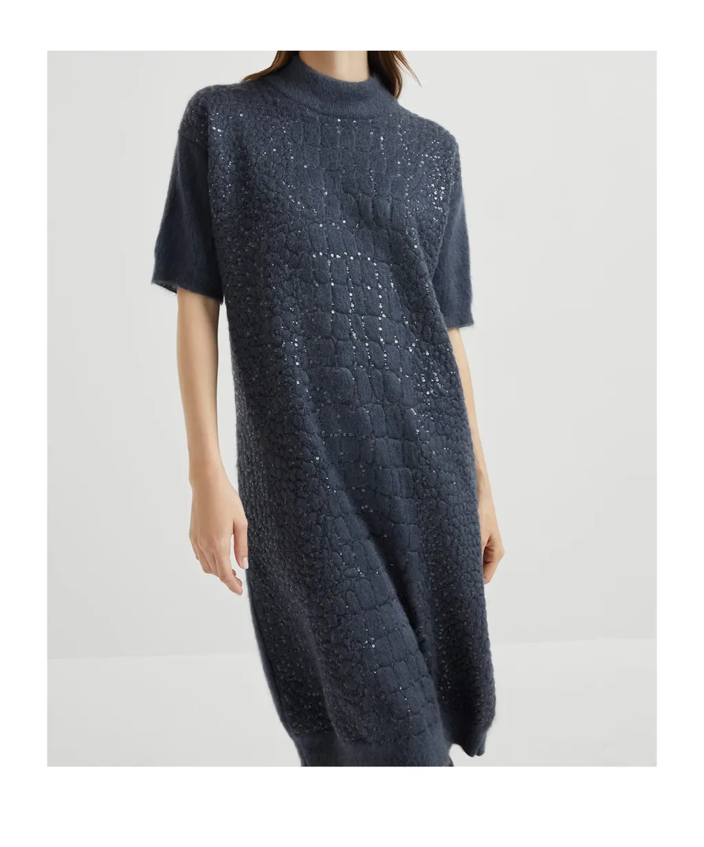 Croc-Motif Sequin Dress