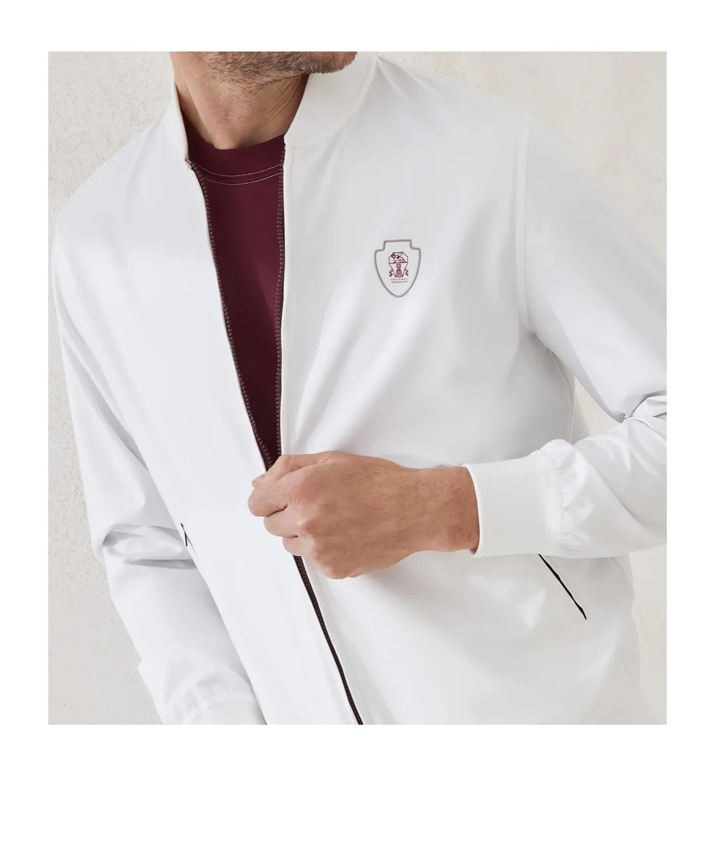 Nylon Sweatshirt With Logo And Zipper