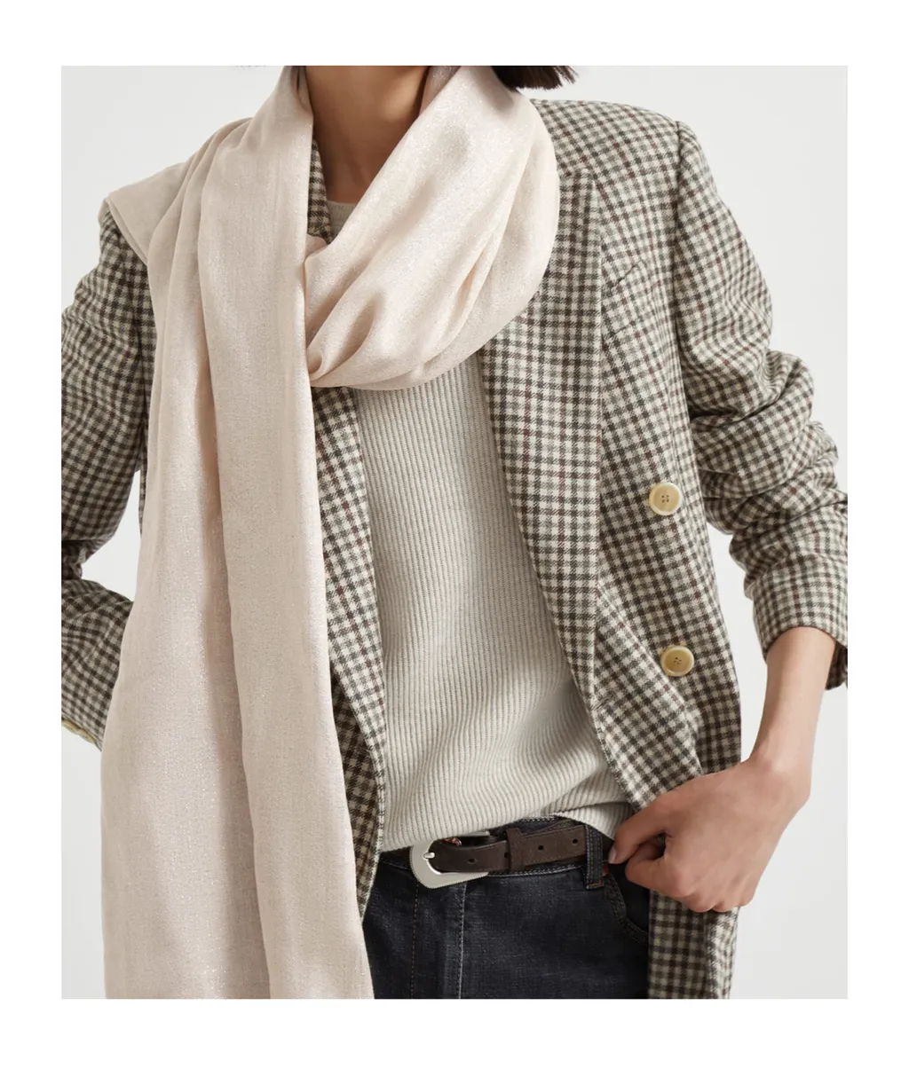 Fringed Cashmere-Silk Blend Scarf