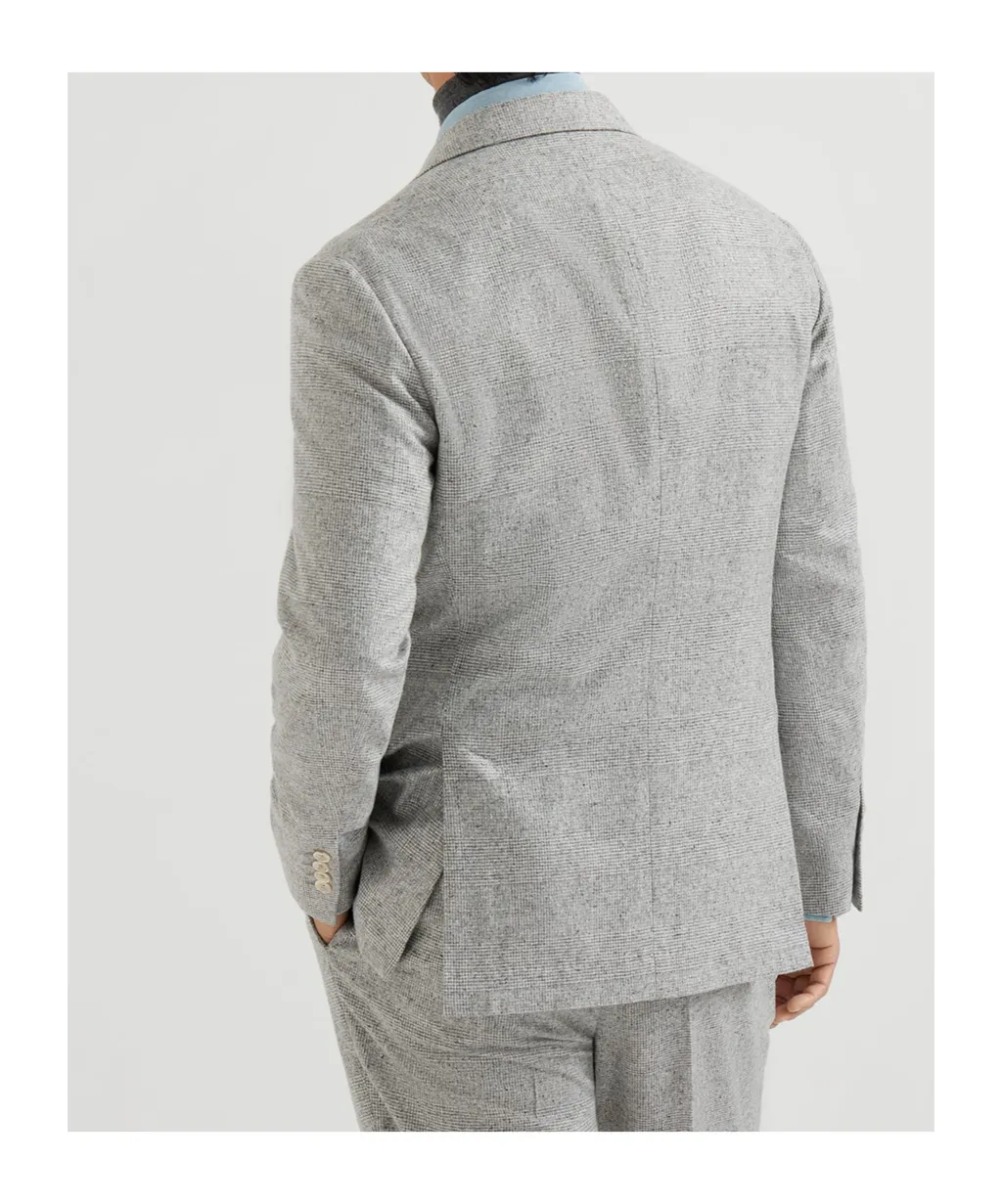 Prince Of Wales Flannel Deconstructed Blazer