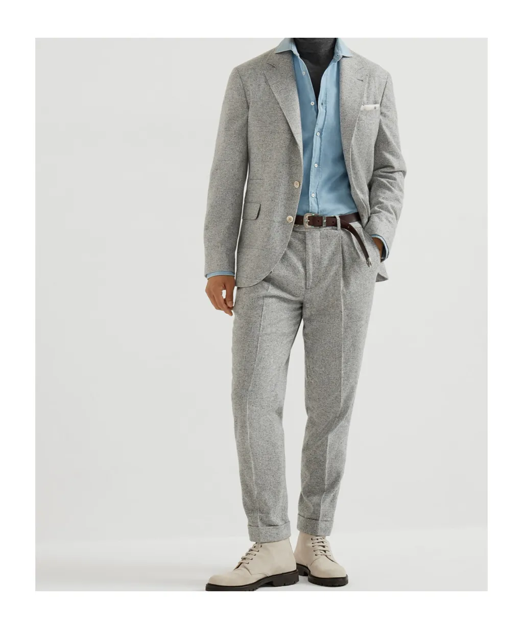 Prince Of Wales Flannel Deconstructed Blazer