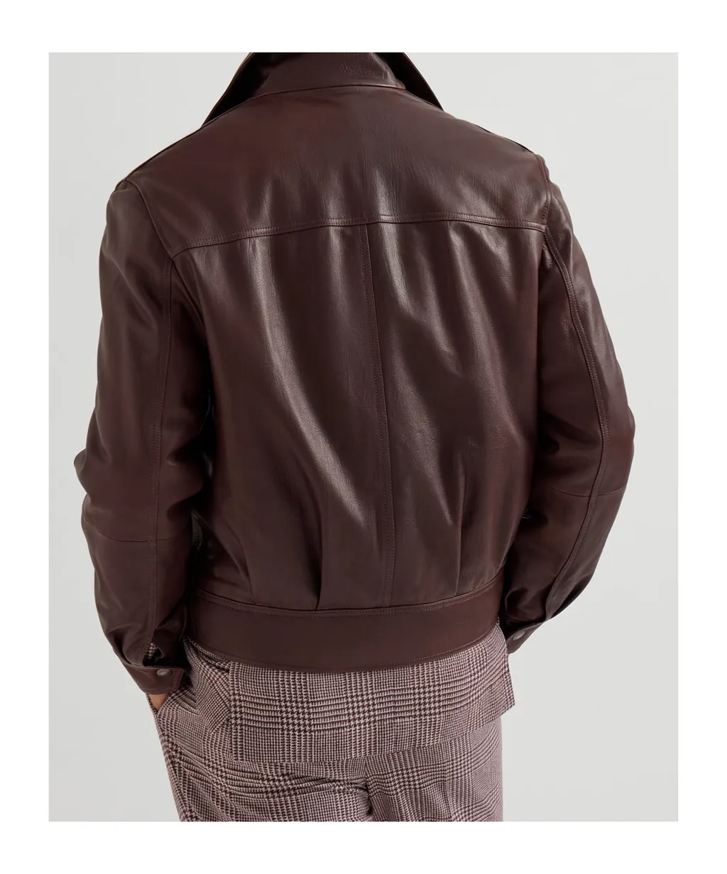 Zip-Fastening Leather Jacket