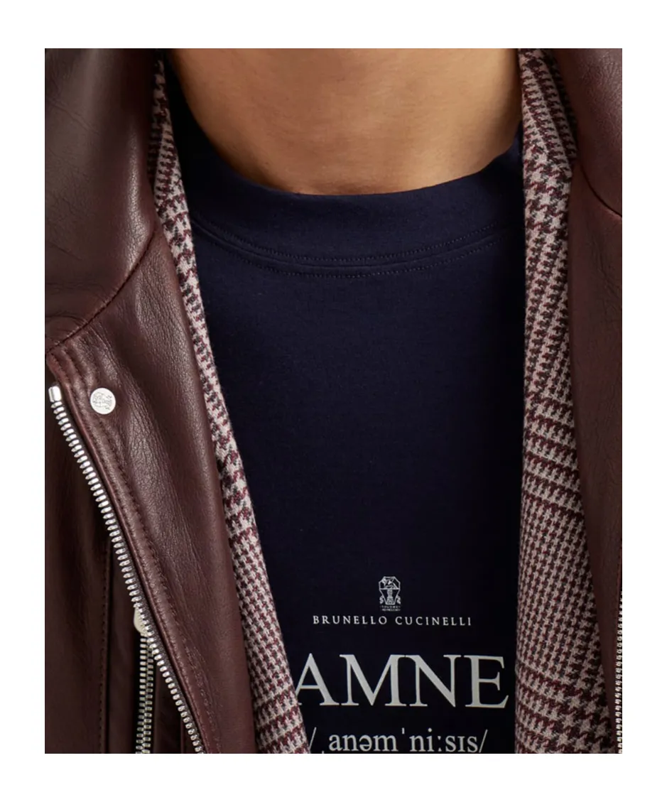 Zip-Fastening Leather Jacket