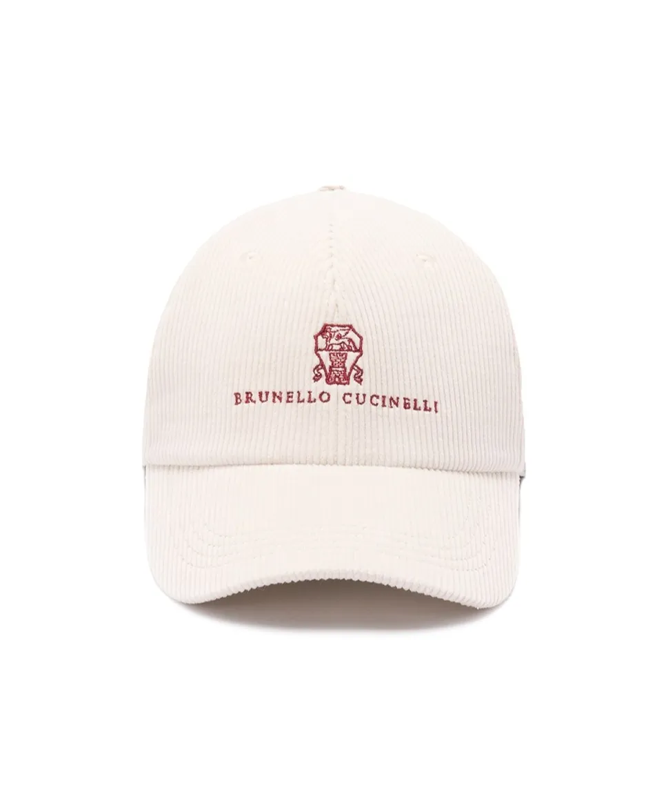 Corduroy Logo-Embroidered Baseball Cap