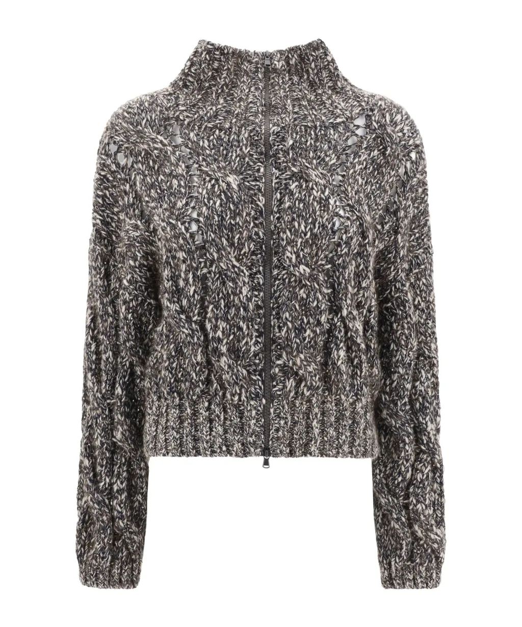 Long Sleeved Zip-Up Cardigan