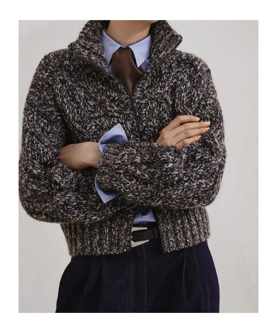 Long Sleeved Zip-Up Cardigan