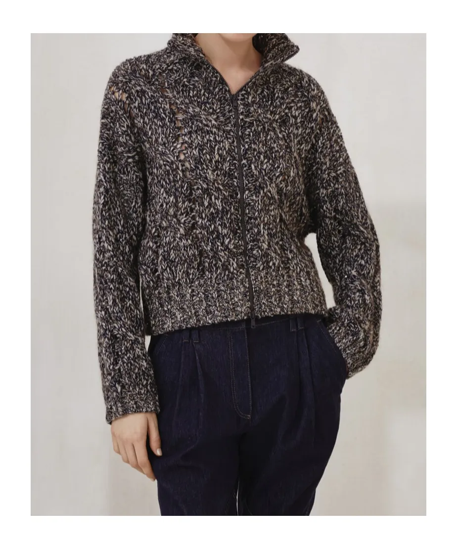 Long Sleeved Zip-Up Cardigan