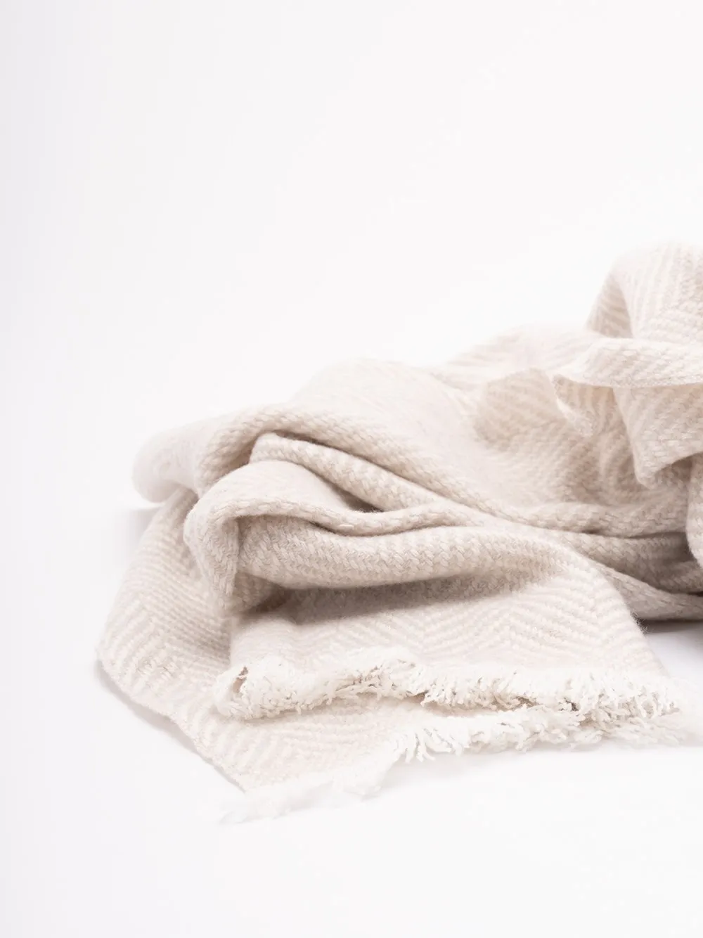 Herringbone-Pattern Cashmere Scarf