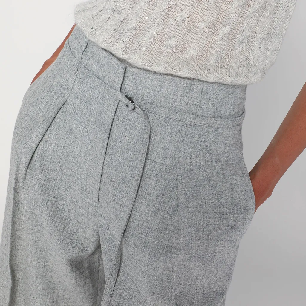 Pleated Belted Trousers