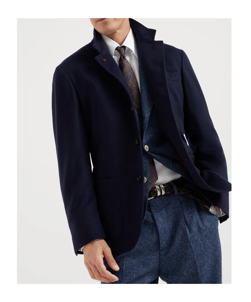 Cashmere-Wool Blazer With Notched Lapels
