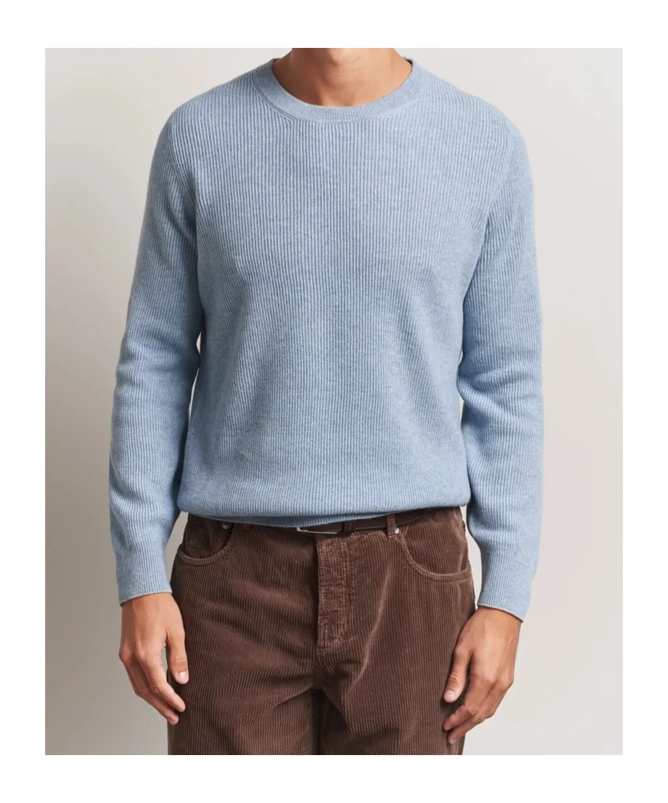 Ribbed Crew-Neck Sweater