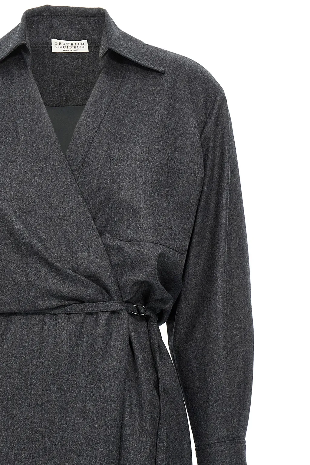 Long Sleeved Wrap Detailed Midi Dress